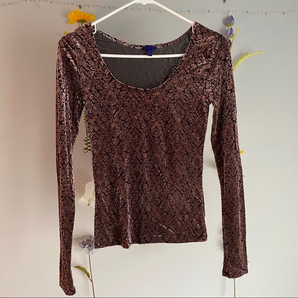 Velvet Lace Patterned Long Sleeve